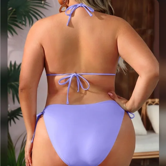 Triangle Bikini Set Two Piece with Double Straps - Picture 2 of 4